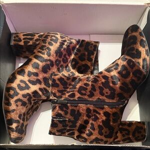 Leopard Print Ankle Boots Wide Width